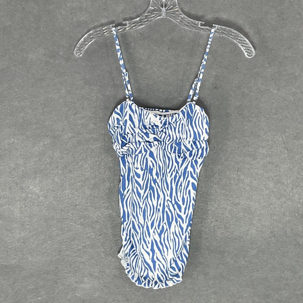 Diane von Furstenberg x Target Women Sz XXS Blue Sea Twig Tube Tank Top Babydoll
